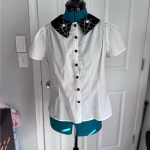 Vintage Hell Bunny Spiderweb Collar Blouse